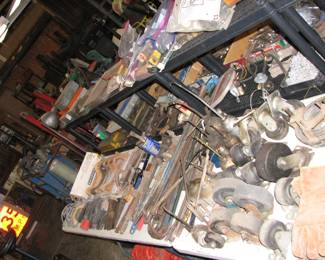 casters, pry bars, sanding tools