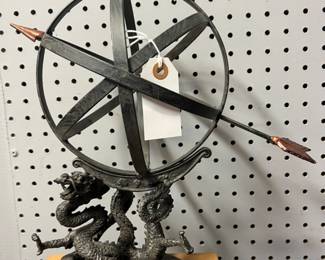 Vintage bronze dragon armillary.  Outdoor garden piece or great library decor.