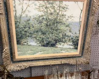 Andre Gisson (1921-2003) O/C Lakeside Scene w Figures $1250