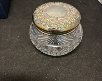 Sterling Silver& Cut Glass Vanity Jar $40
