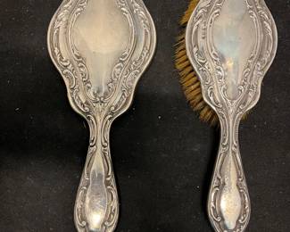 English Sterling Silver Brush & Mirror Set $60