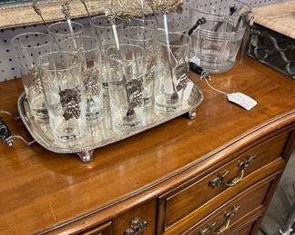 Set of Arthur Court Ice Tea Glasses & Spoons $80 Tray sold Separately 