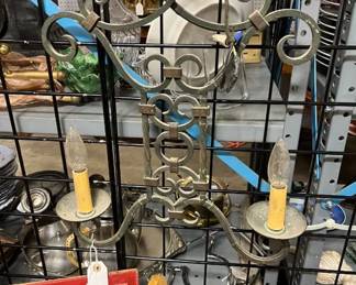Antique Iro 2 lite Hanging Fixture $95
