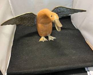 Fredrick Cooper Signed Brass & Wood Duck $125