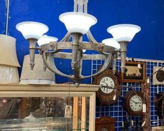 Silvered Neoclassical Chandelier $250