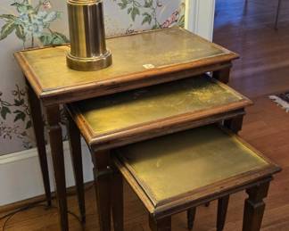 Nested Table set w/ brass tops