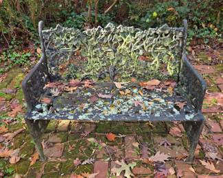 Dance Foundry, Rome GA cast iron bench - damage to left back corner