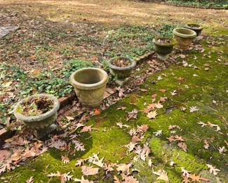 Cement planters including pedestal