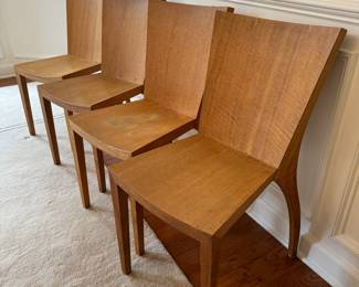 Vintage 1970's Side Chairs with Sheep Skin Seat Covers(18"W x 22"D x 35" Back Height / 4 Total)