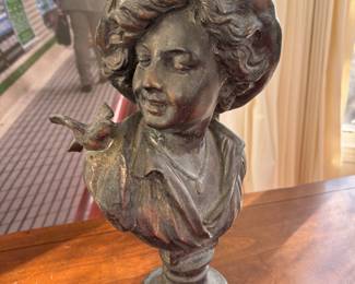 Black Metal Female Bust