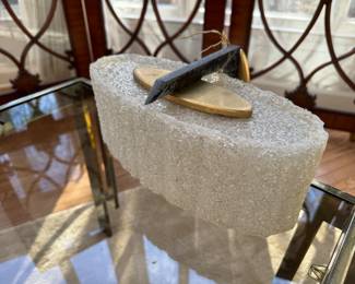 1970s Mazzega Style Brass & Resin Modern Sconce (12ʺW × 7ʺD × 7ʺL) (3 Total Available)