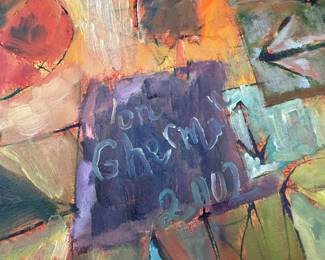 Abstract Original Acrylic on Canvas Signed Ghermain 2002