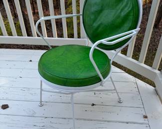 Mid-Century Modern Vinyl Upholstered Patio Chairs (2 Armchairs & 4 Side Chairs)