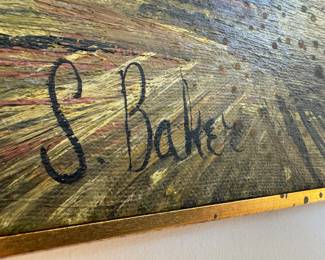 Original Oil on Canvas of Rome Scene Signed S. Baker