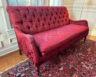 Lee Industries Tufted Floral Eco Friendly Upholstered Sofa (40"D x 72"W x 38" Back Height)