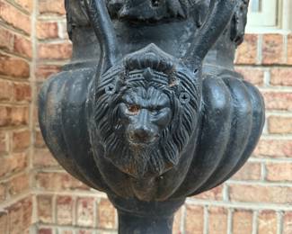 Cast Iron 2 Piece HEAVY Lions Head Handled Urn (2 Available)