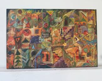 Abstract Original Acrylic on Canvas Signed Ghermain 2002