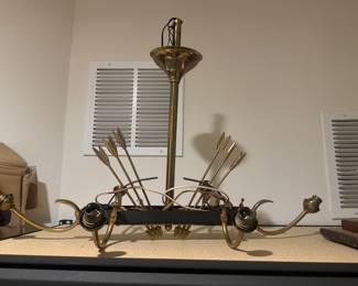 Vintage Metal & Brass with Arrows Chandelier
