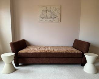 Pier One Designer Day Bed with Kartell Prince Aha Side Tables (11"D x 17"H / 2 Available)