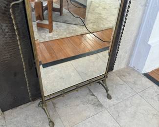 1940's Mirrored French Fire Screen a la mode Gilbert Poillerat (23"W x 31"H)