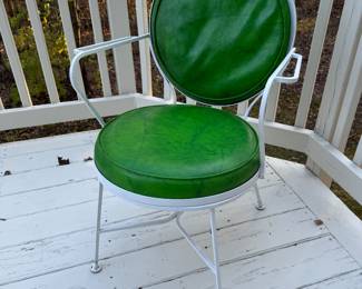 Mid-Century Modern Vinyl Upholstered Patio Chairs (2 Armchairs & 4 Side Chairs)