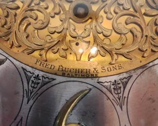 Antique Grandfather clock by Fred Bucher & Sons of Baltimore