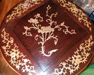 Vintage, carved reversible chess top table