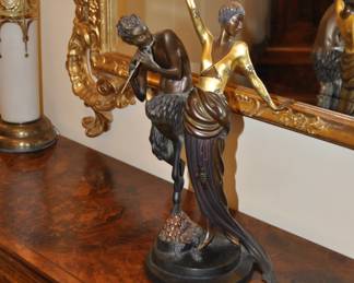 Erte "Woman with Satyr" (Romain De Tirtoff) bronze sculpture edition of 375