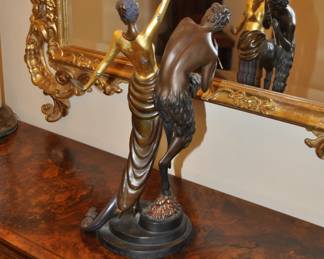 Erte "Woman with Satyr" (Romain De Tirtoff) bronze sculpture edition of 375
