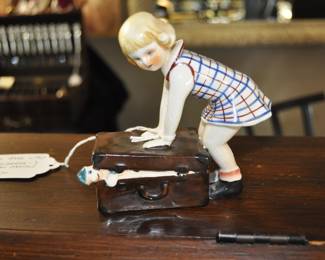 Japanese reproduction of  Goldscheider "Girl with suitcase" by Stefan Dakon