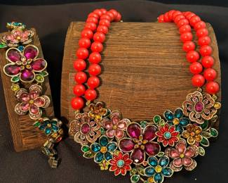 Heidi Daus Floral Necklace And Bracelet