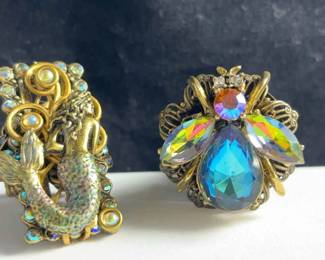 Sweet Romance Mermaid And Bee Rings
