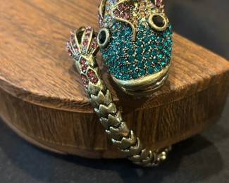 Crystal Koi Hinged Bracelet