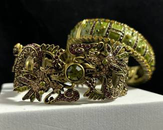 Heidi Daus Dragon Hinged Bracelet And Enamel And Crystal Bracelet