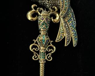 Heidi Daus Ravishing Raven Crystal Bird Pin