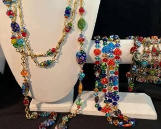 Sweet Romance Millefiori And Crystal Necklaces And Bracelets