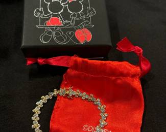 Disney Mickey Mouse Cubic Zirconia 925 Sterling Bracelet