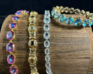 Gemstone Tennis Bracelets