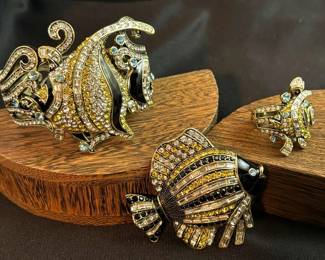 Heidi Daus Tropical Fish Bracelet Brooch And Ring