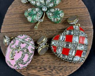 Heidi Daus Heart Four Leaf Clover And Easter Egg Magnetic PendantsCharms