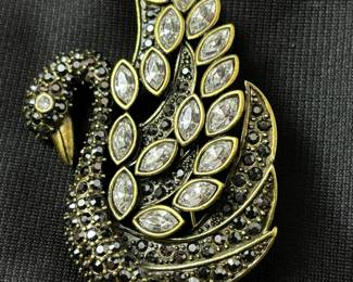 Heidi Daus Crystal Swan Brooch