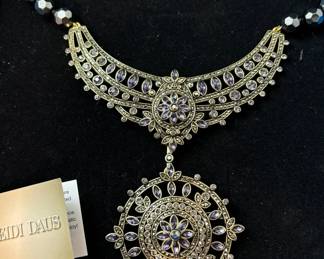 HEIDI DAUS French Twist Amethyst Crystal Necklace with Removable DropPin