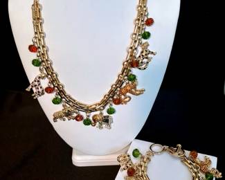 Off Park Collections Animal Charm Necklace And Bracelet