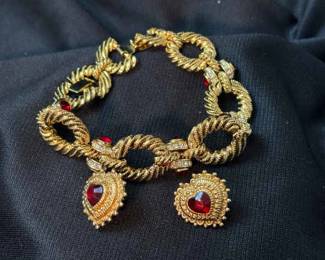 Camrose And Cross Jacqueline Kennedy Bracelet And Heart Earrings