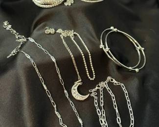 Silver Tone And 925 Sterling Jewelry