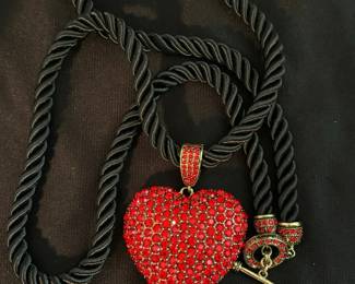Heidi Daus Crystal Heart Locket Necklace