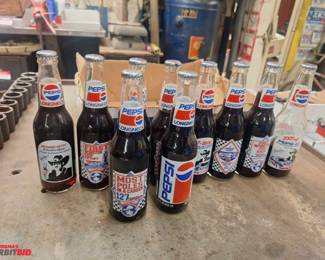 (10) vintage Richard Petty Pepsi collectable glass bottles.