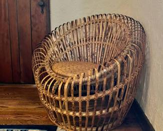 Fab Albini Style Tortoiseshell Rattan Chair