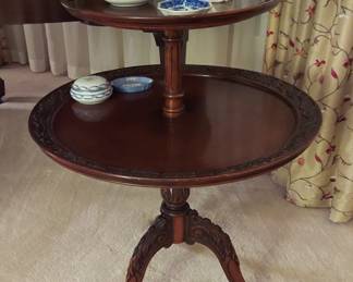 Antique Carved Tier Table