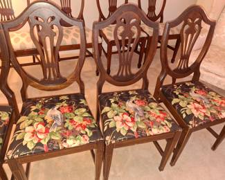 6 Vintage Shield Back Chairs